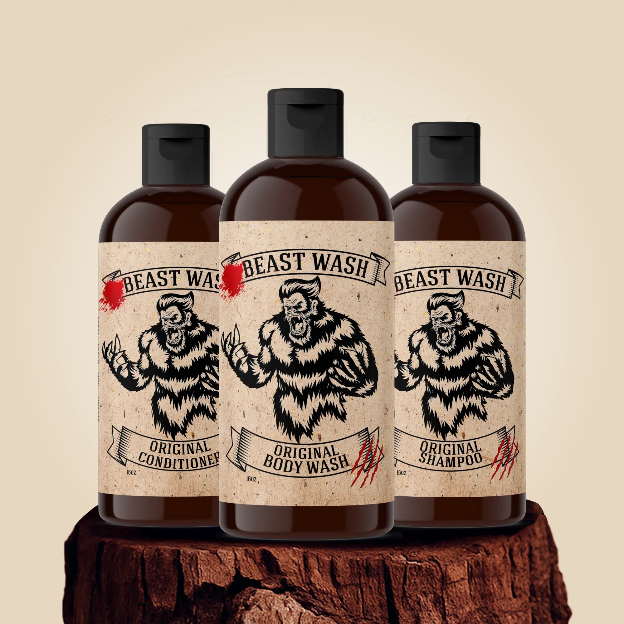 Harris&Co Beast Wash Shower Set – Organic Shampoo, Body Wash & Conditioner Bundle