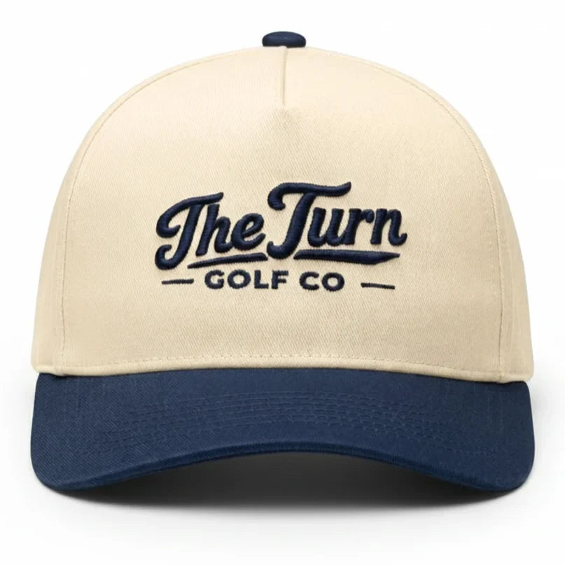 Harris&Co The Turn Navy Two-Tone Golf Snapback Hat – Cotton, Adjustable