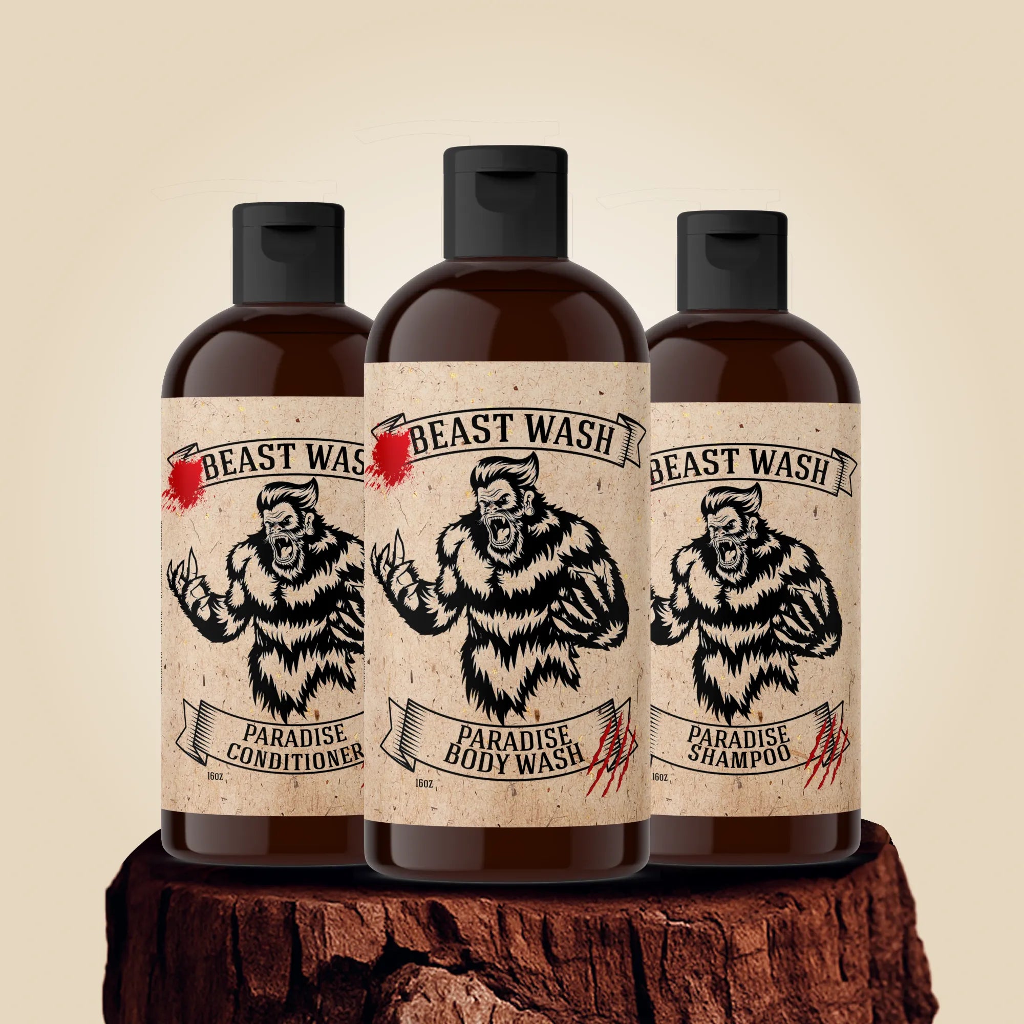 Harris&Co Beast Wash Shower Set – Organic Shampoo, Body Wash & Conditioner Bundle