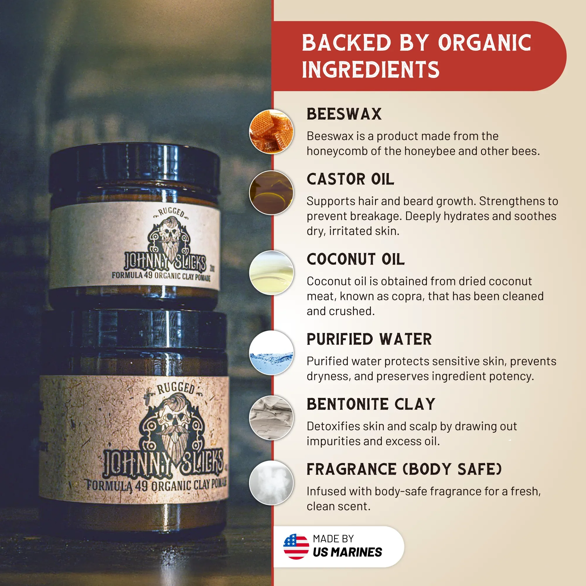 Harris&Co Formula 49 Organic Clay Pomade – Strong Hold, Matte Finish