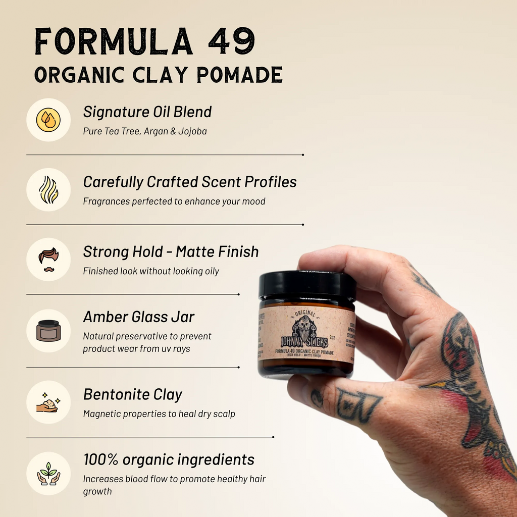 Harris&Co Formula 49 Organic Clay Pomade – Strong Hold, Matte Finish