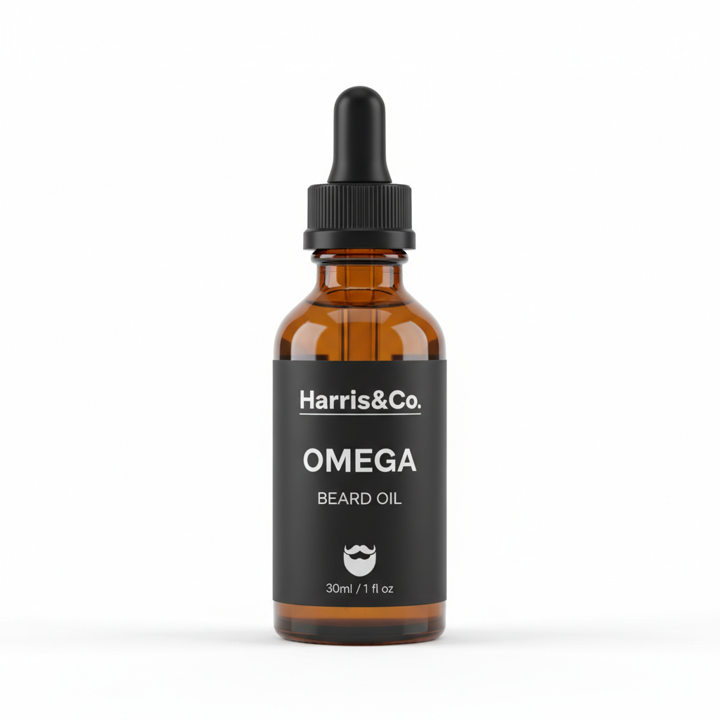 Harris&Co Omega Beard Oil on white background